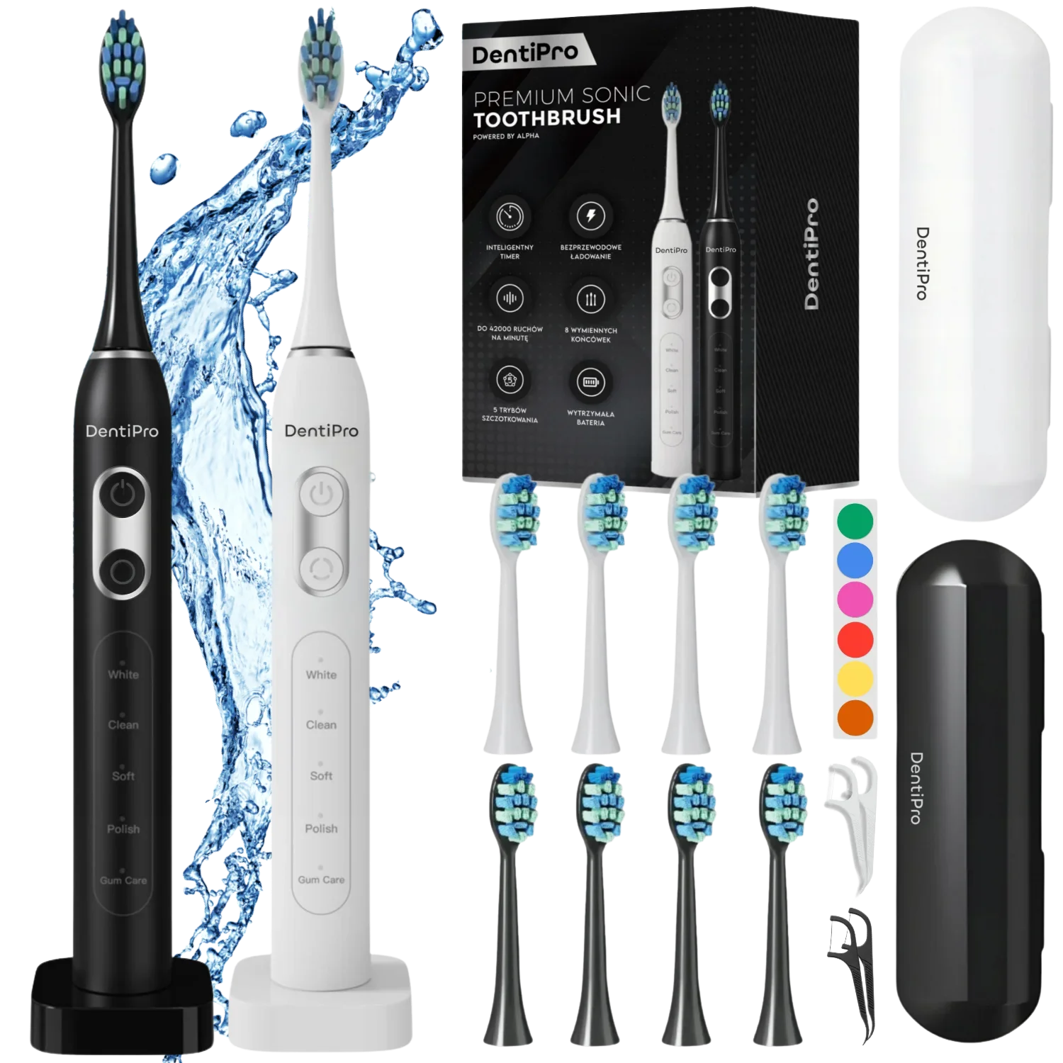 Zestaw 2x Szczoteczek Sonicznych DentiPro STB-01
